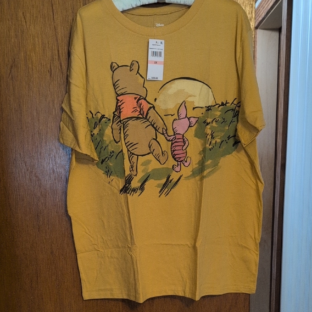 Disney Winnie the Pooh and Piglet Kids Tee - Mustard